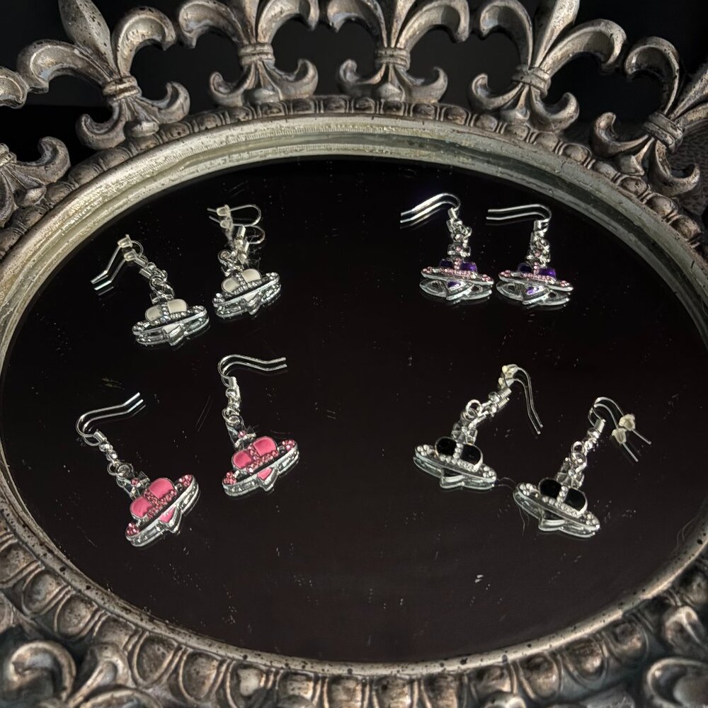 Set of (4) Designer Inspired Vivienne Westwood Costume Jewelry Earrings NWOT